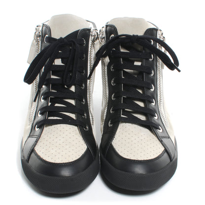 Chanel Calfskin Zipped Sneakers Beige Clair Noir 38.5 2 of 7