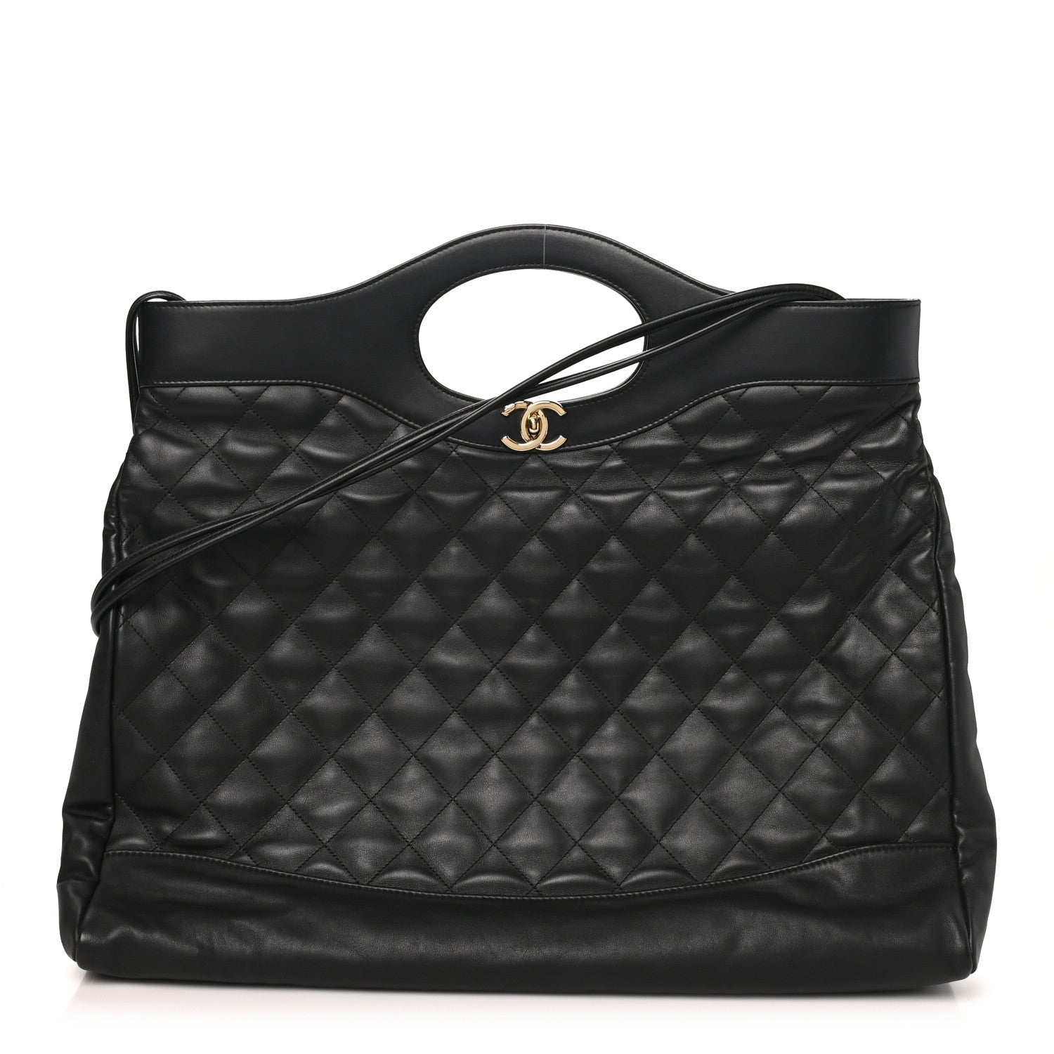 Chanel Lambskin Quilted Large 31 Shopping Bag Black 1 of 9