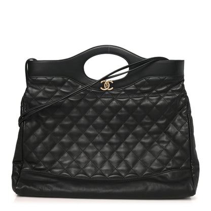 Chanel Lambskin Quilted Large 31 Shopping Bag Black 1 of 9