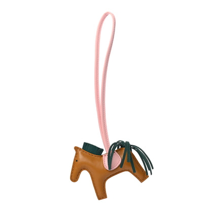 Hermes Milo Lambskin Grigri Rodeo Horse Bag Charm PM Sesame Malachite Rose Sakura 1 of 4