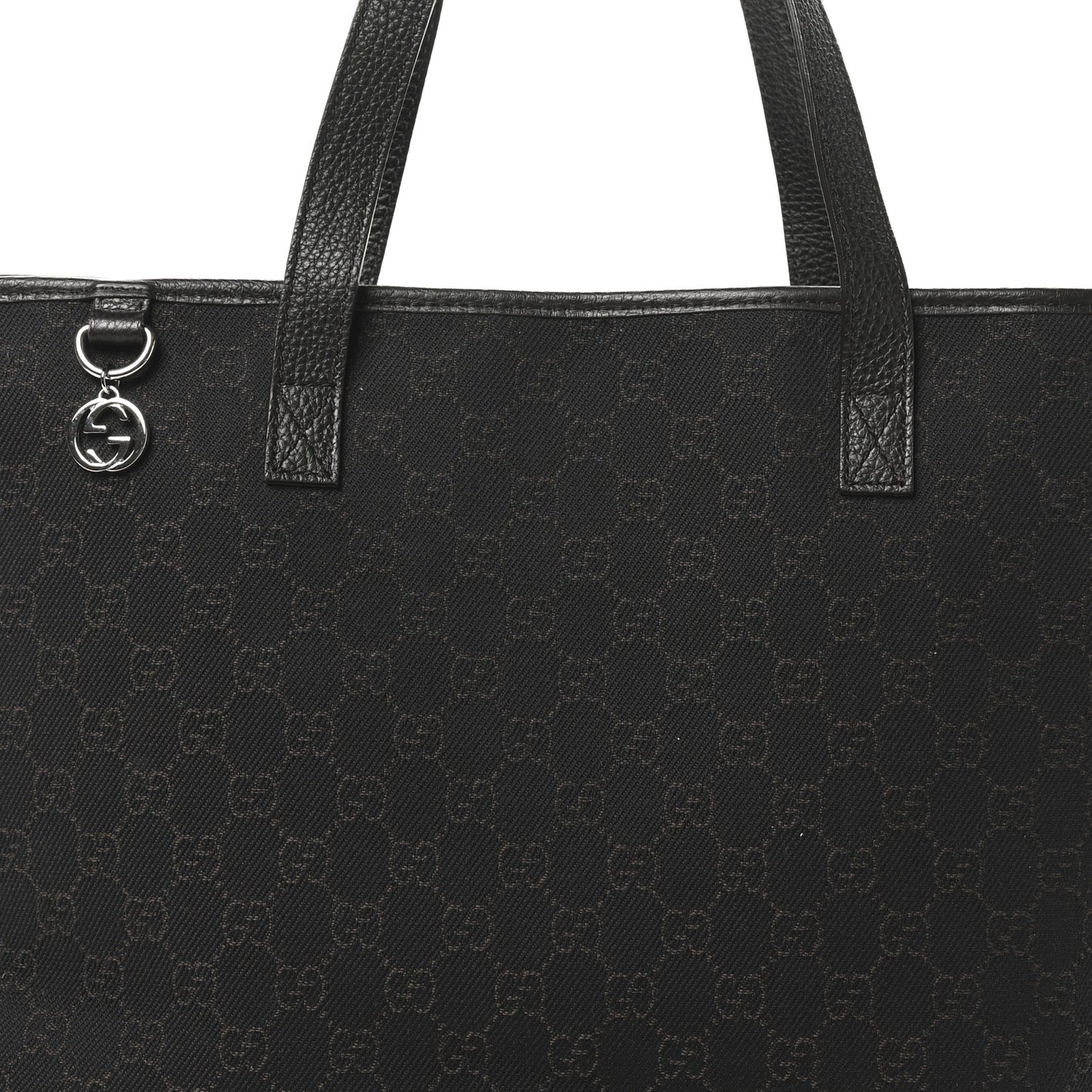 Monogram Denim Large Tote Dark Brown