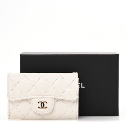 Chanel Caviar Quilted Flap Card Holder Wallet White 11 of 11