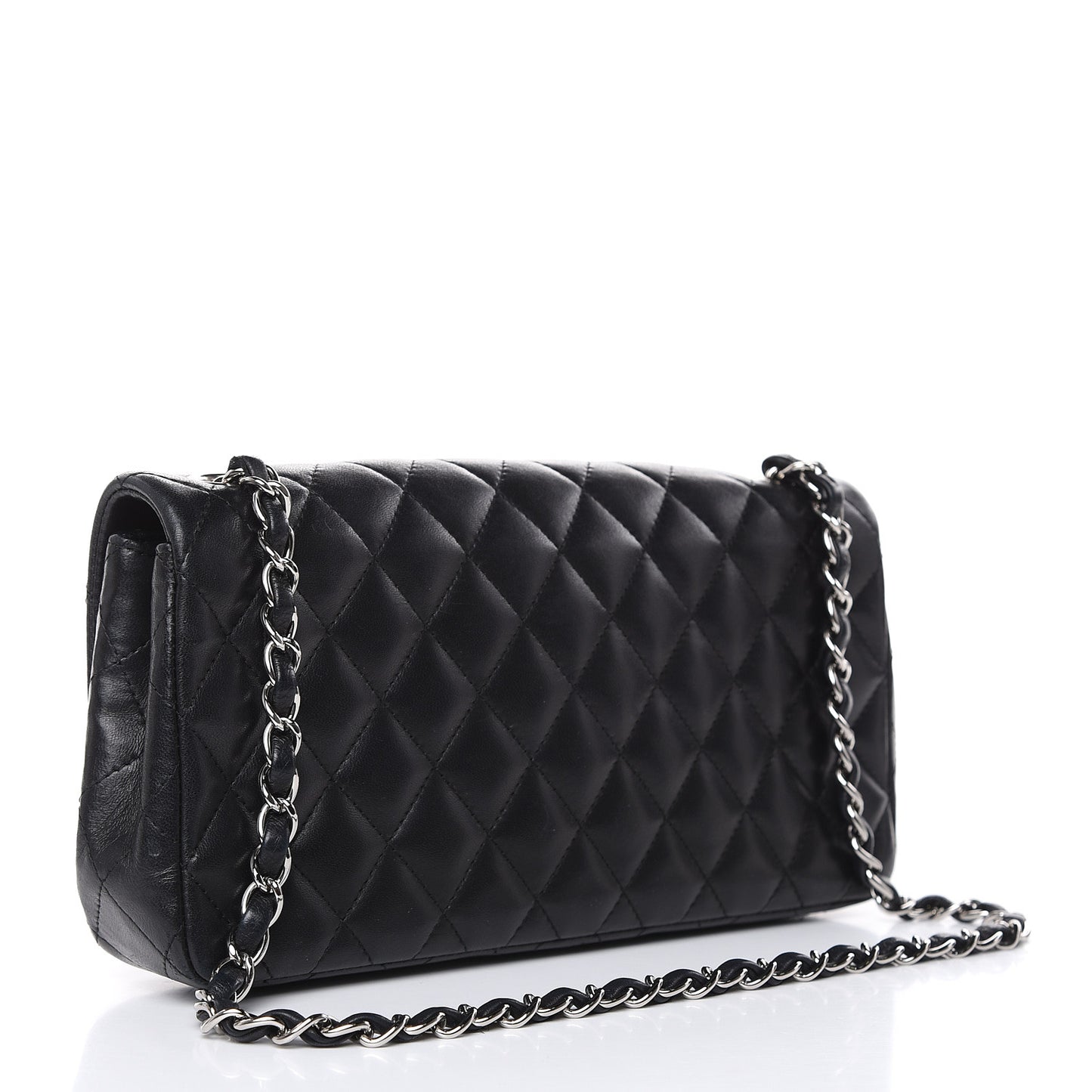Lambskin Quilted East West Flap Black