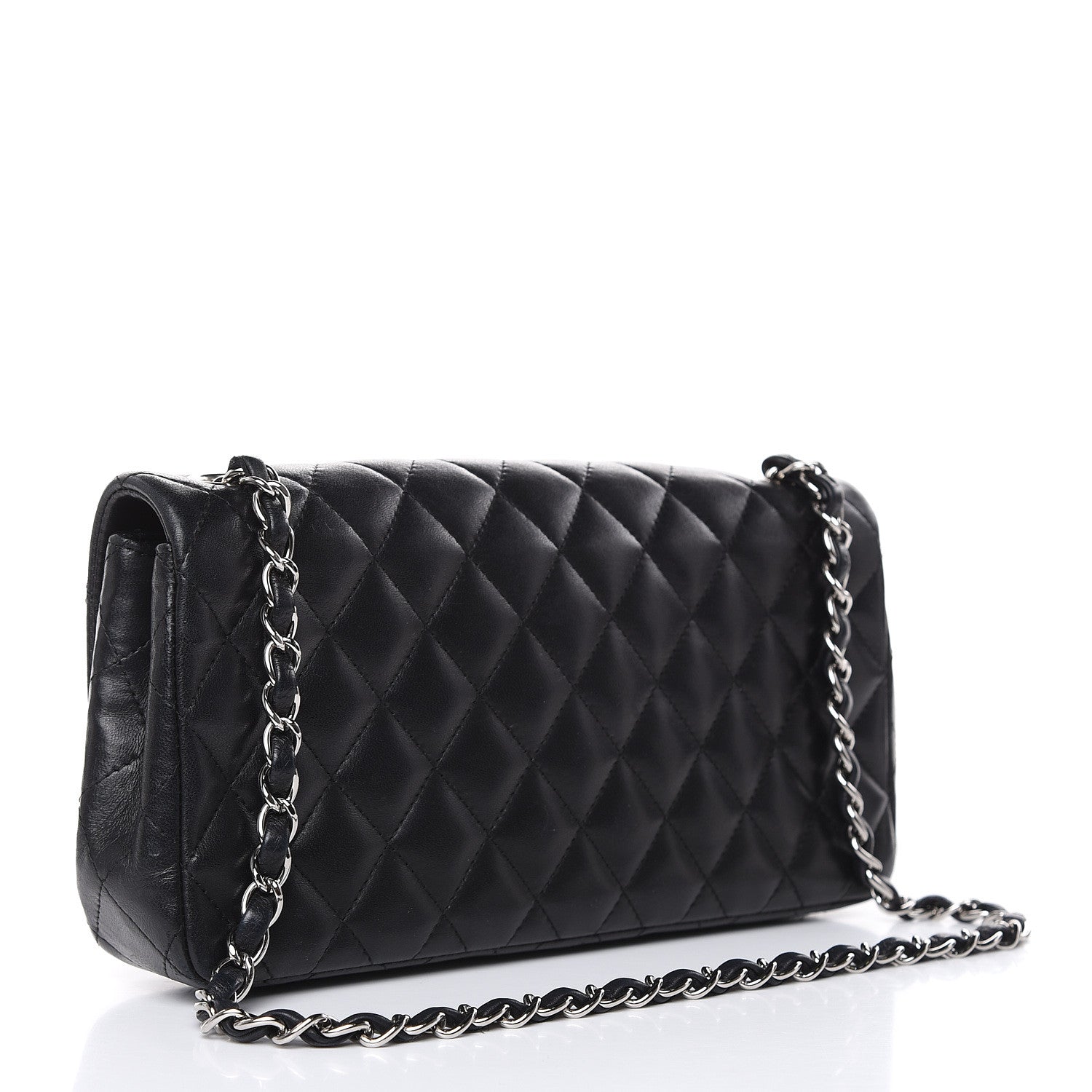 Chanel Lambskin Quilted East West Flap Black 3 of 13