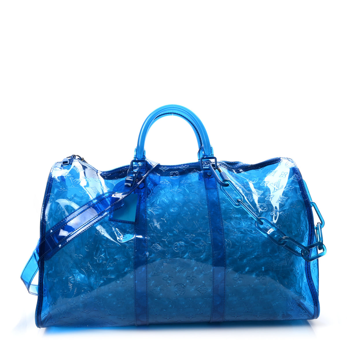 Louis Vuitton PVC Monogram Keepall Bandouliere 50 Blue 1 of 10