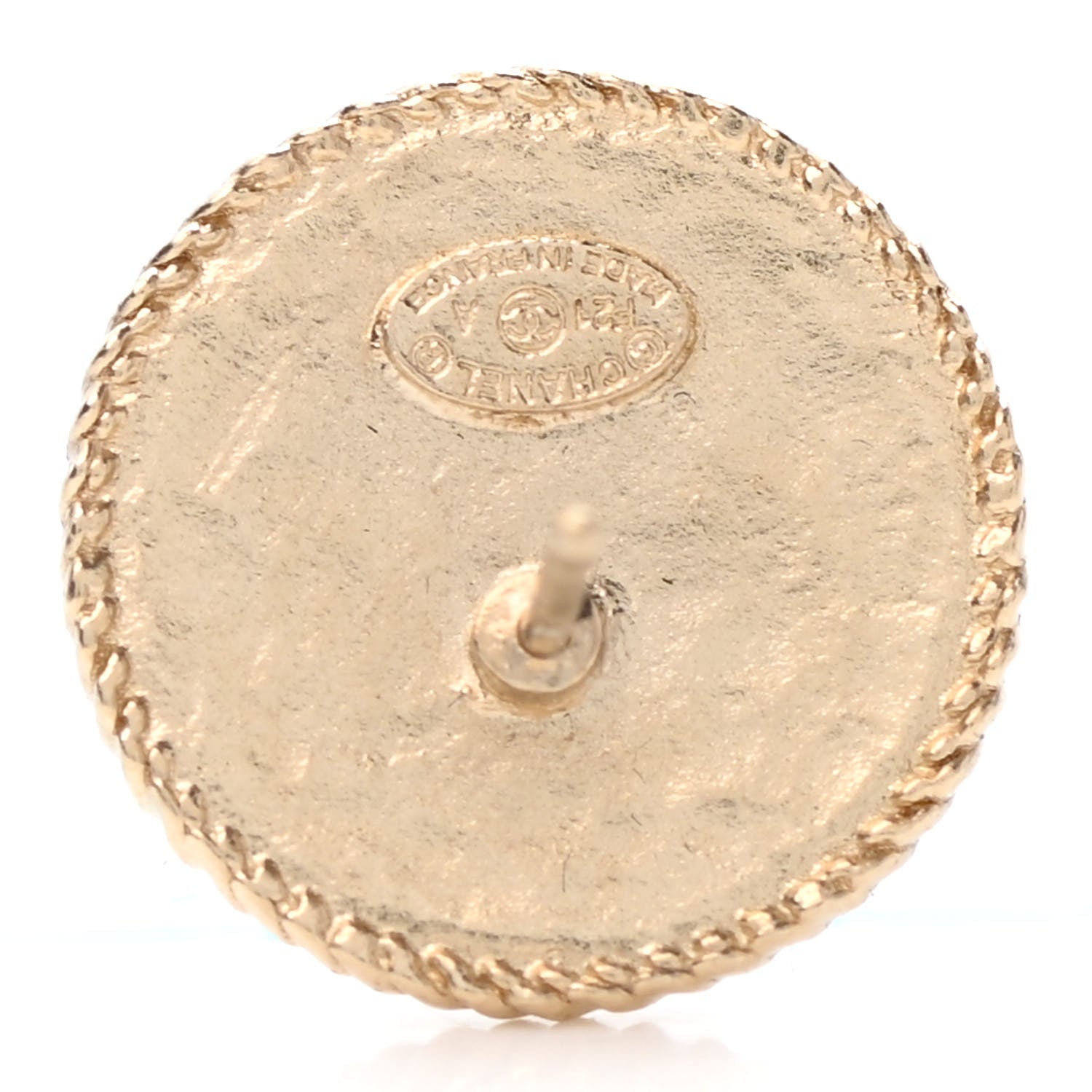 Chanel Crystal CC Round Earrings Gold 4 of 4