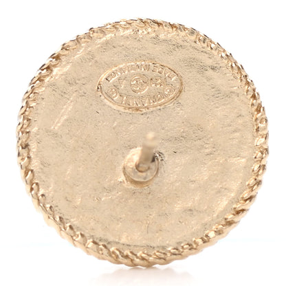 Chanel Crystal CC Round Earrings Gold 4 of 4