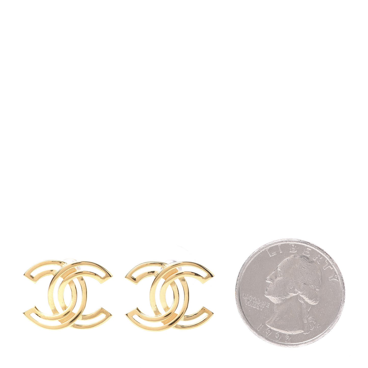 Metal Obazine CC Earrings Gold
