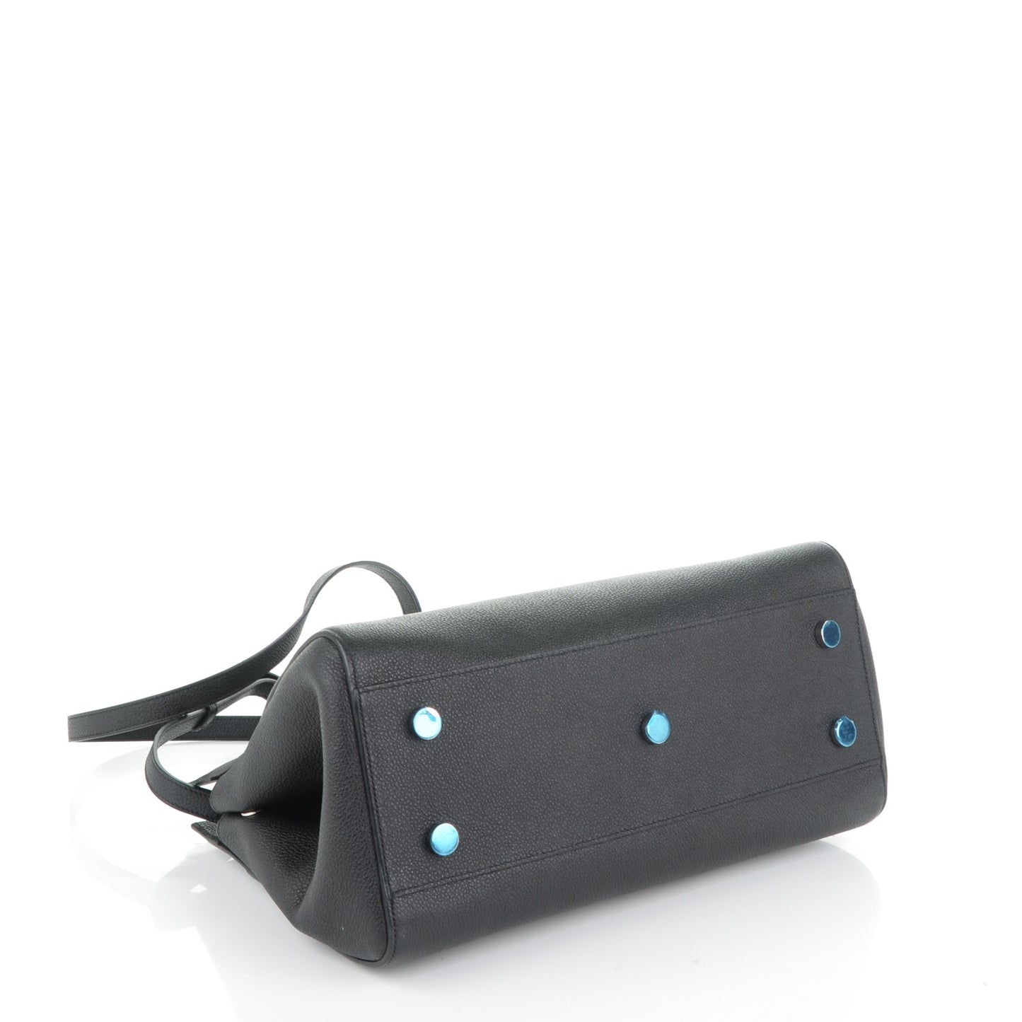 Grained Calfskin Small Cabas Rive Gauche Black