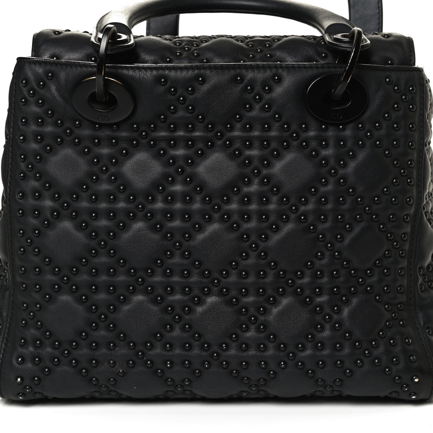Christian Dior UItra Matte Calfskin Cannage Studded Medium Supple Lady Dior Black 13 of 16