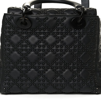 Christian Dior UItra Matte Calfskin Cannage Studded Medium Supple Lady Dior Black 13 of 16