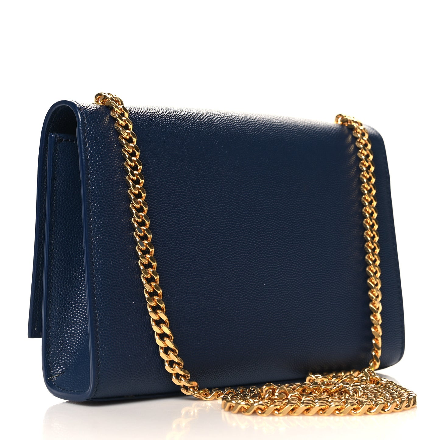 Grain De Poudre Small Classic Monogram Kate Satchel Denim Blue