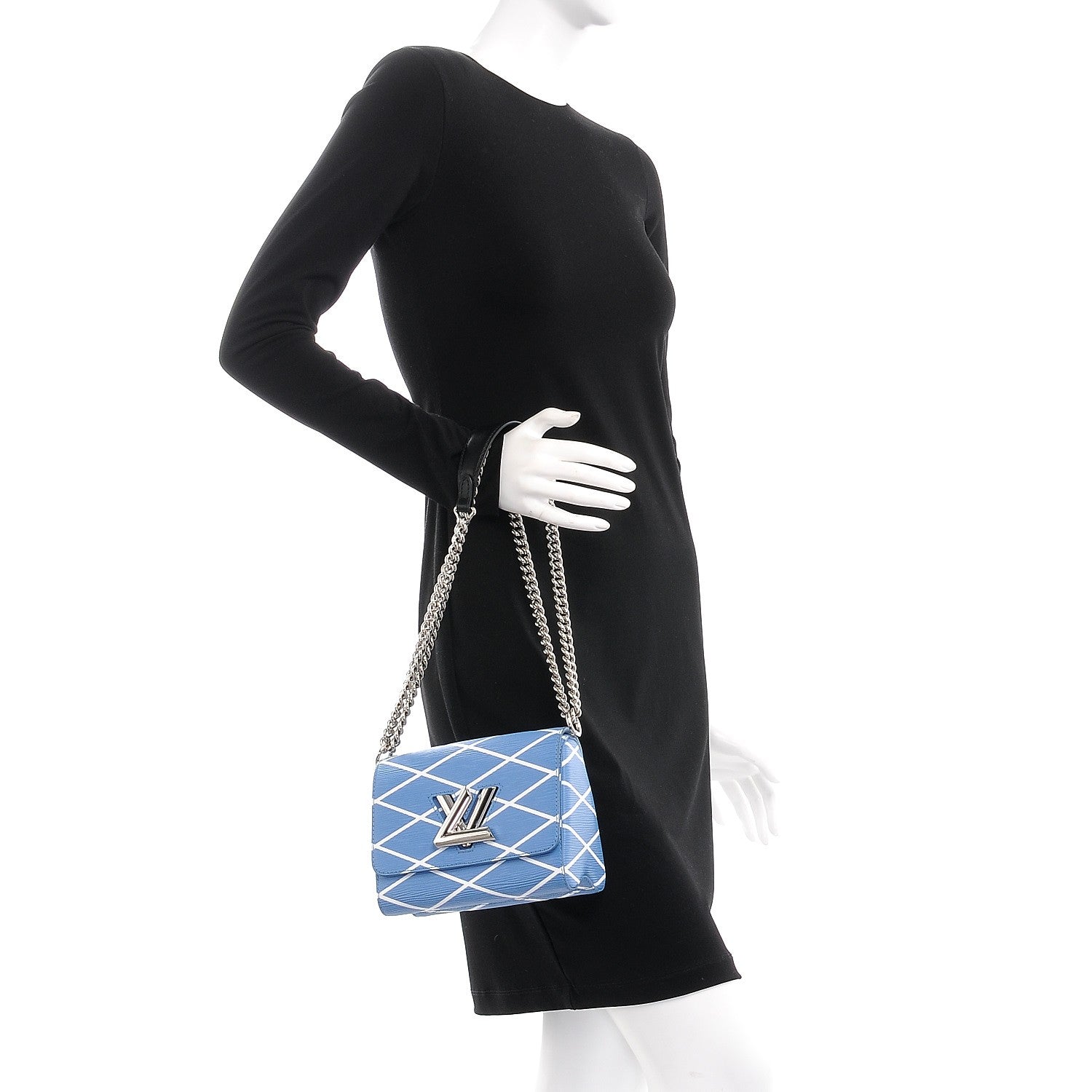 Louis Vuitton Epi Malletage Twist Shoulder Bag PM Blue 3 of 7