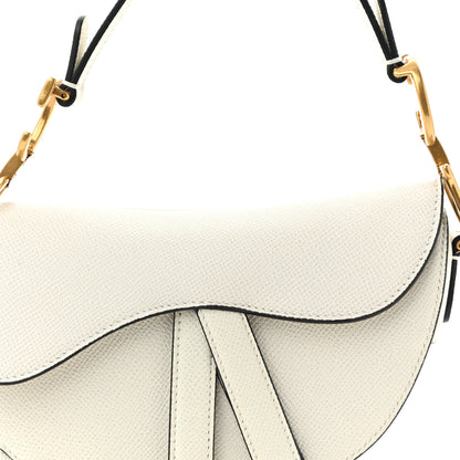Christian Dior Grained Calfskin Mini Saddle Bag White 8 of 10
