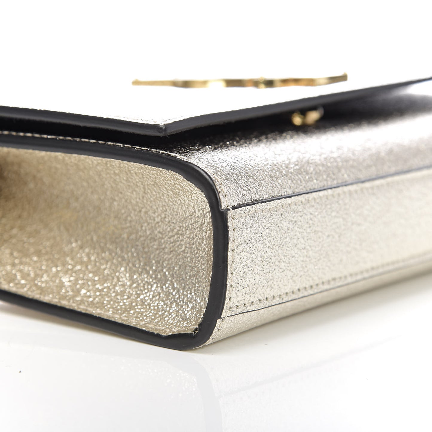 Metallic Calfskin Small Classic Monogram Kate Satchel Gold