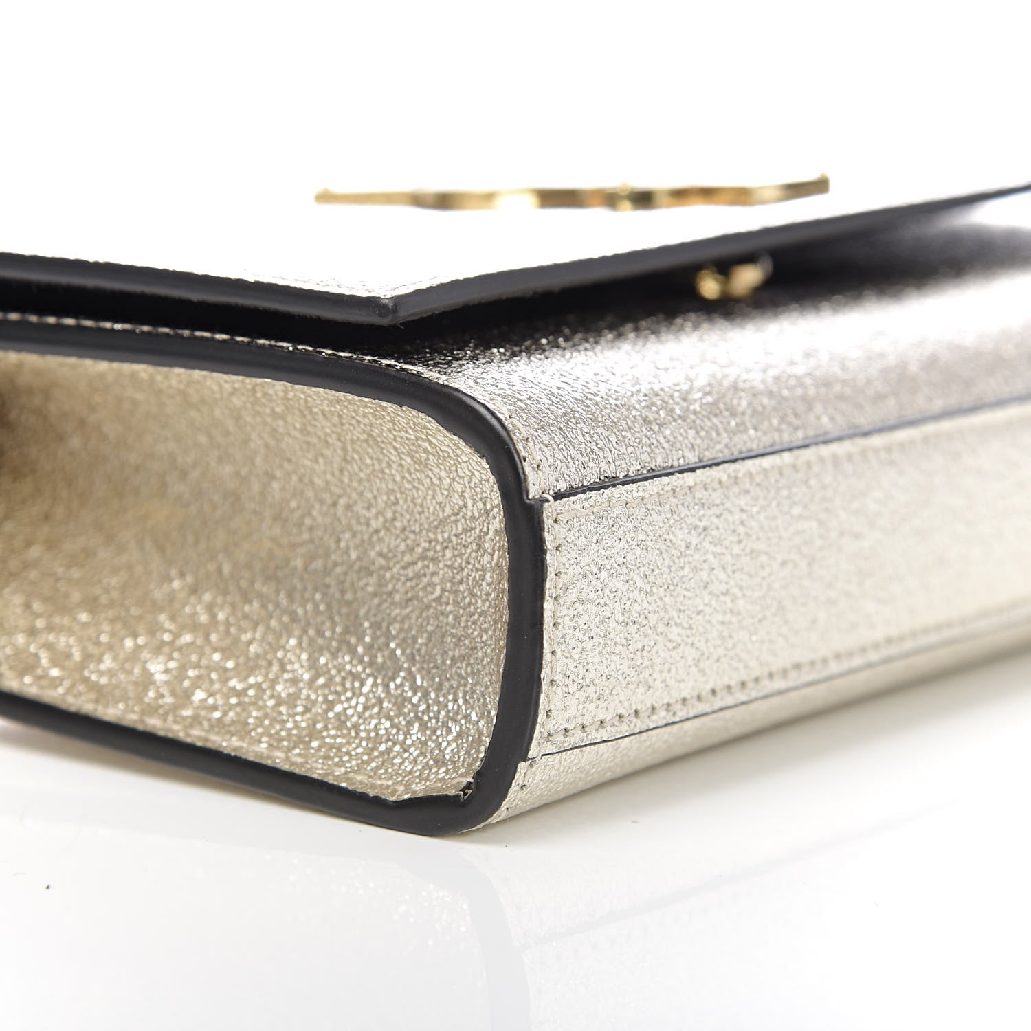 Saint Laurent Metallic Calfskin Small Classic Monogram Kate Satchel Gold 7 of 9