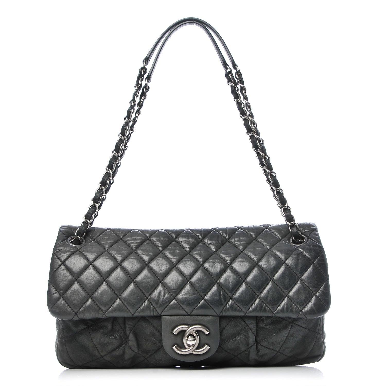 Chanel Iridescent Calfskin Large Chic Quilt Flap Black 1 of 7