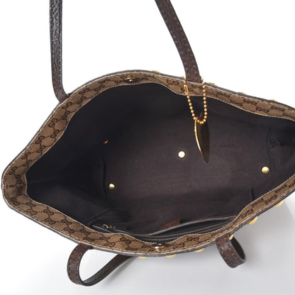 Gucci Crystal Monogram Medium Babouska Shopping Tote Dark Brown 5 of 7