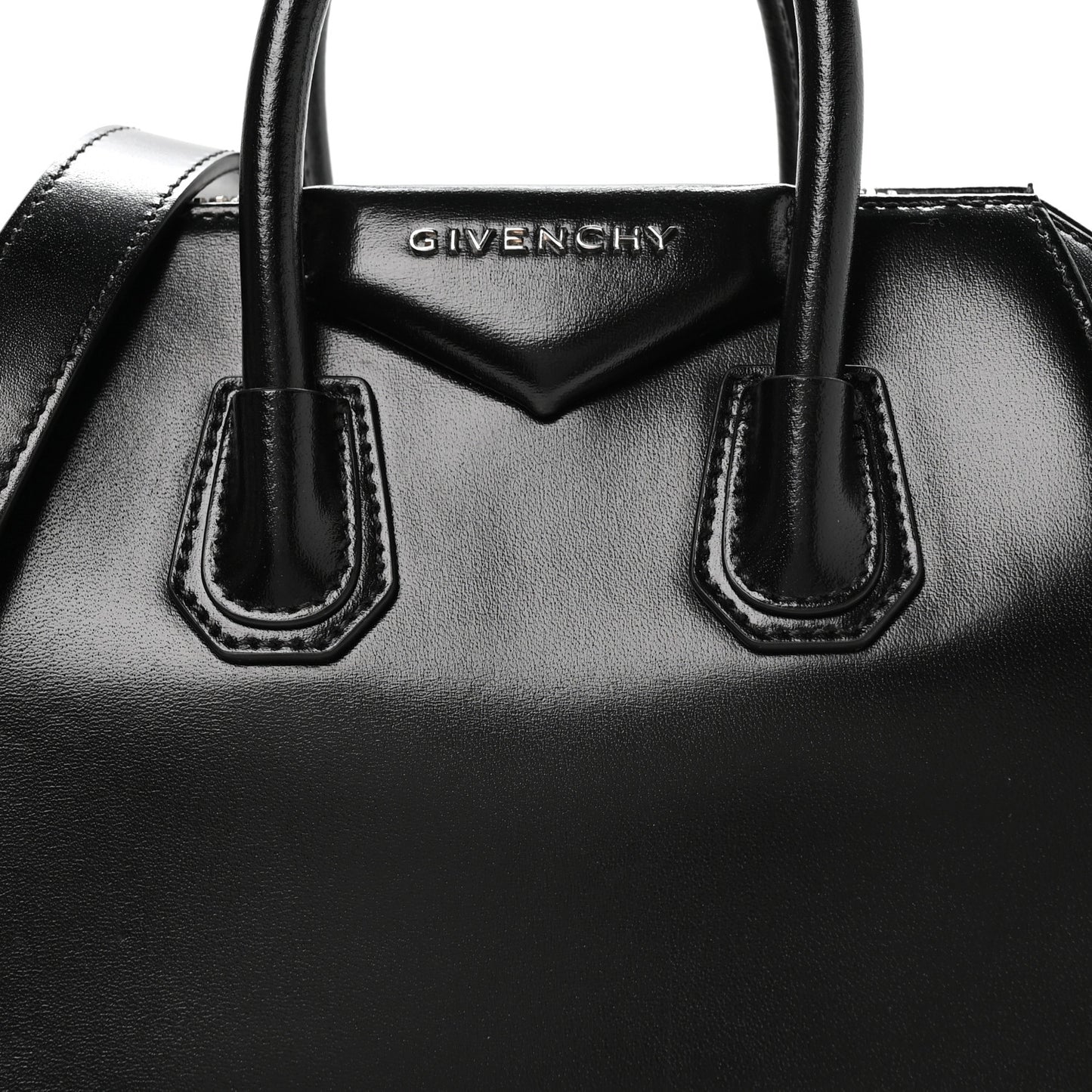 Shiny Lord Calfskin Mini Antigona Black