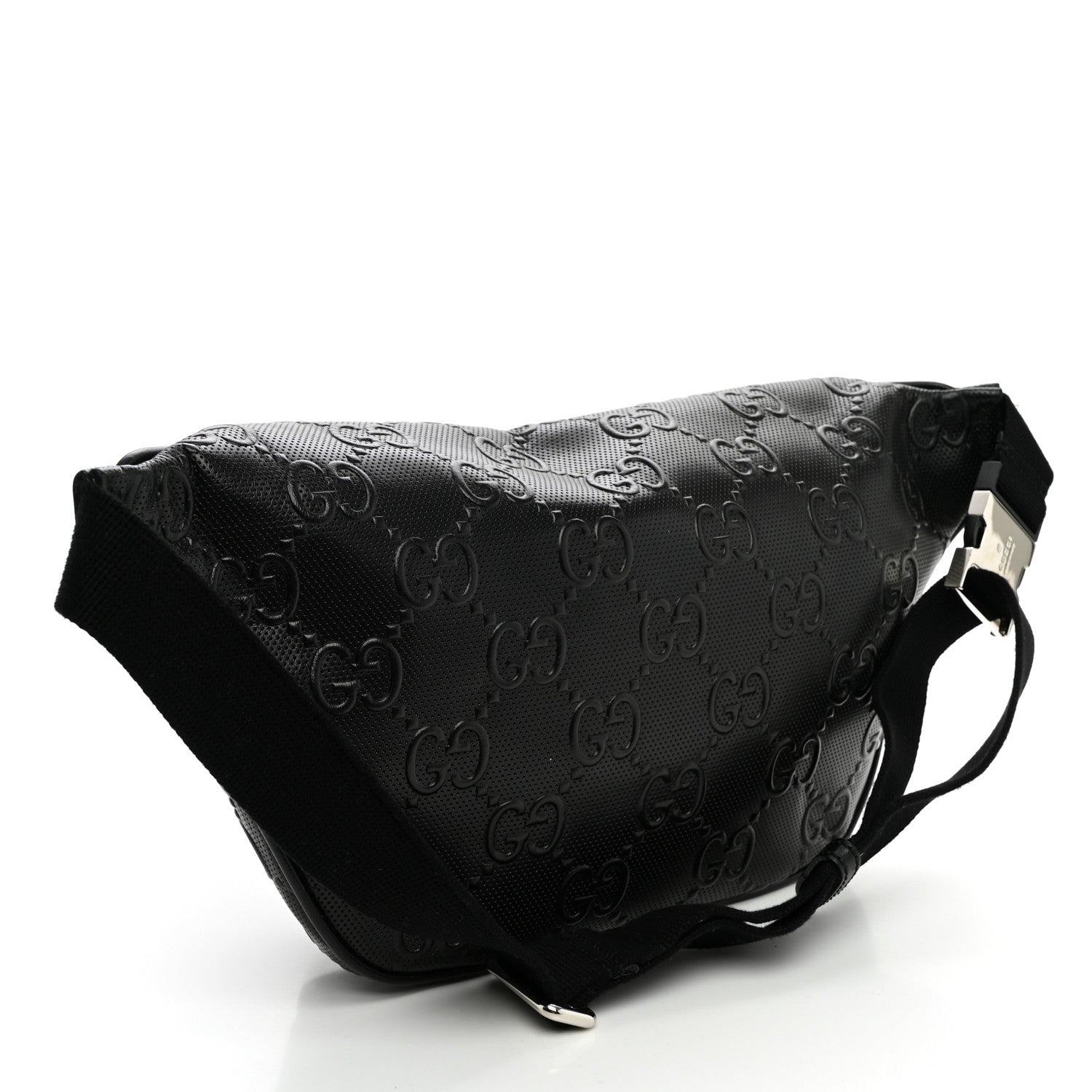 Gucci Calfskin GG Tennis Embossed Pocket Belt Bag Black 2 of 9