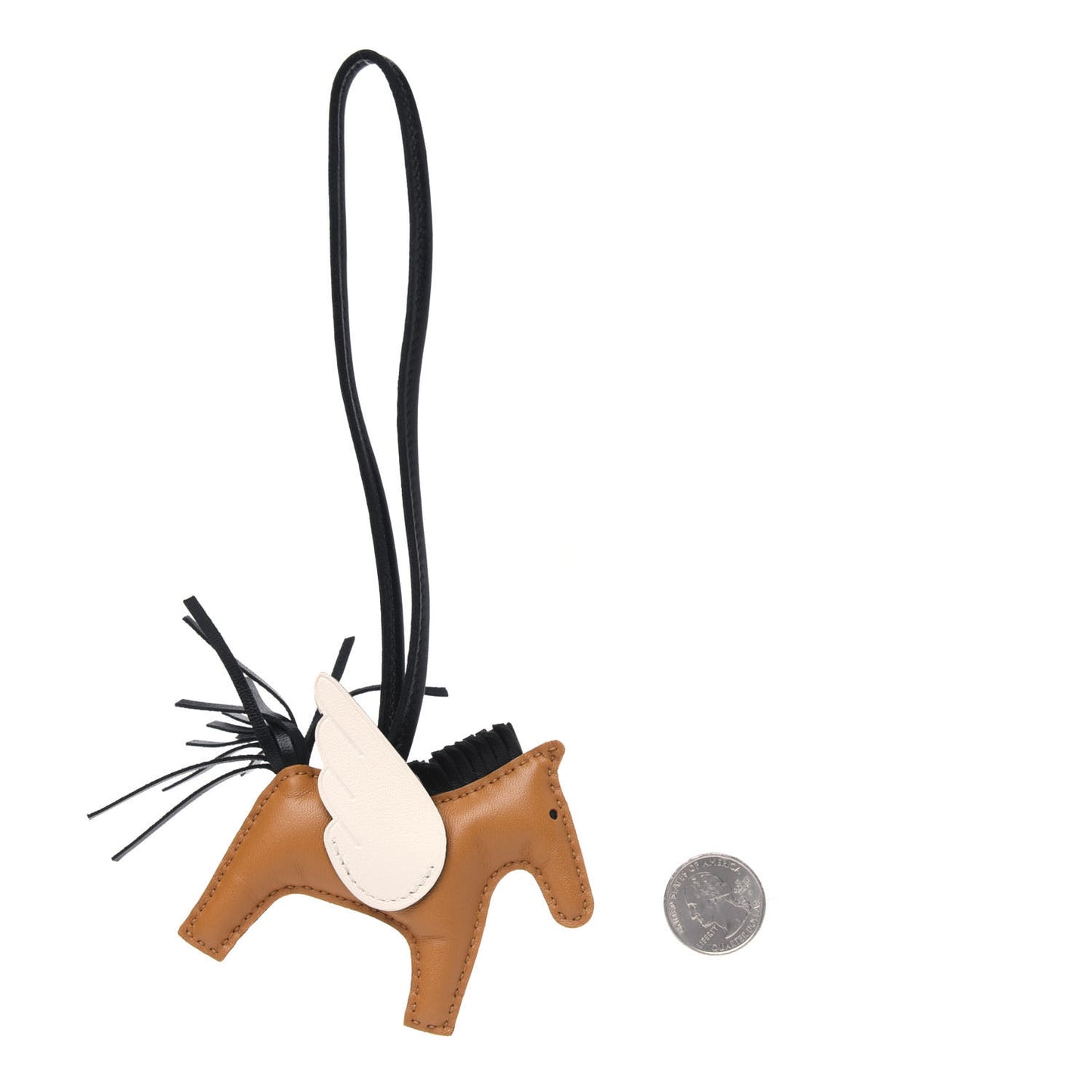 Milo Lambskin Grigri Rodeo Pegase Horse Bag Charm PM Sesame Black Nata