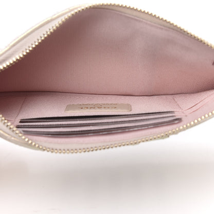 Chanel Iridescent Lambskin Quilted Classic Flat Wallet Pouch Ivory 5 of 8