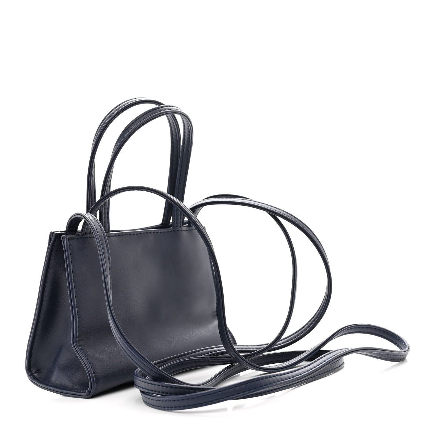 Telfar Vegan Leather Small Shopping Bag Navy 3 of 11