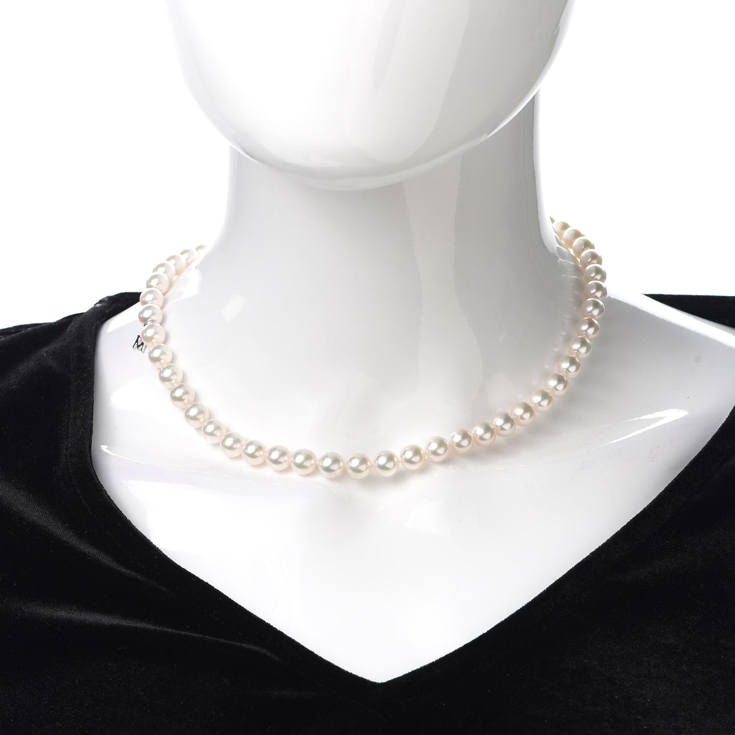 Mikimoto 18K White Gold Akoya Pearl 7-7.5mm Strand Necklace 16" 2 of 7