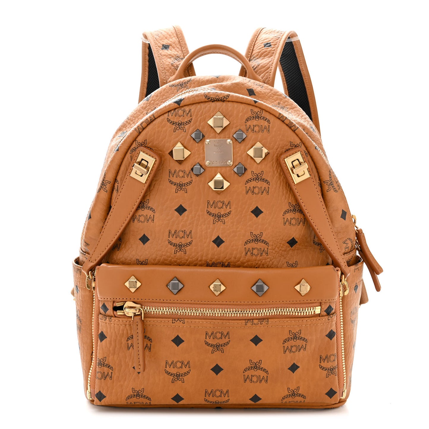 Visetos Studded Medium Dual Stark Backpack Cognac