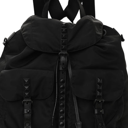 Prada Nylon New Vela Monochrome Studded Backpack Black 7 of 9