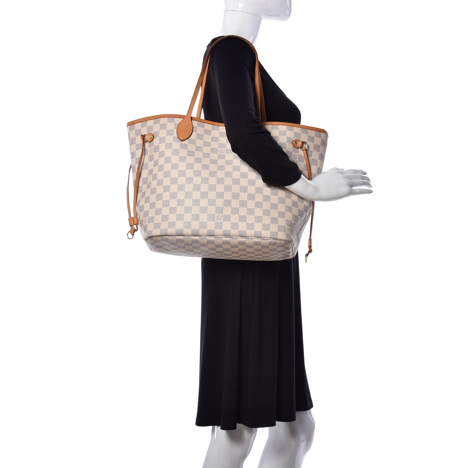 Louis Vuitton Damier Azur Neo Neverfull MM Rose Ballerine 2 of 8