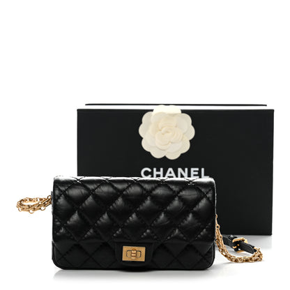 Chanel Aged Calfskin Quilted 2.55 Reissue Chain Waist Bag Black 12 of 12