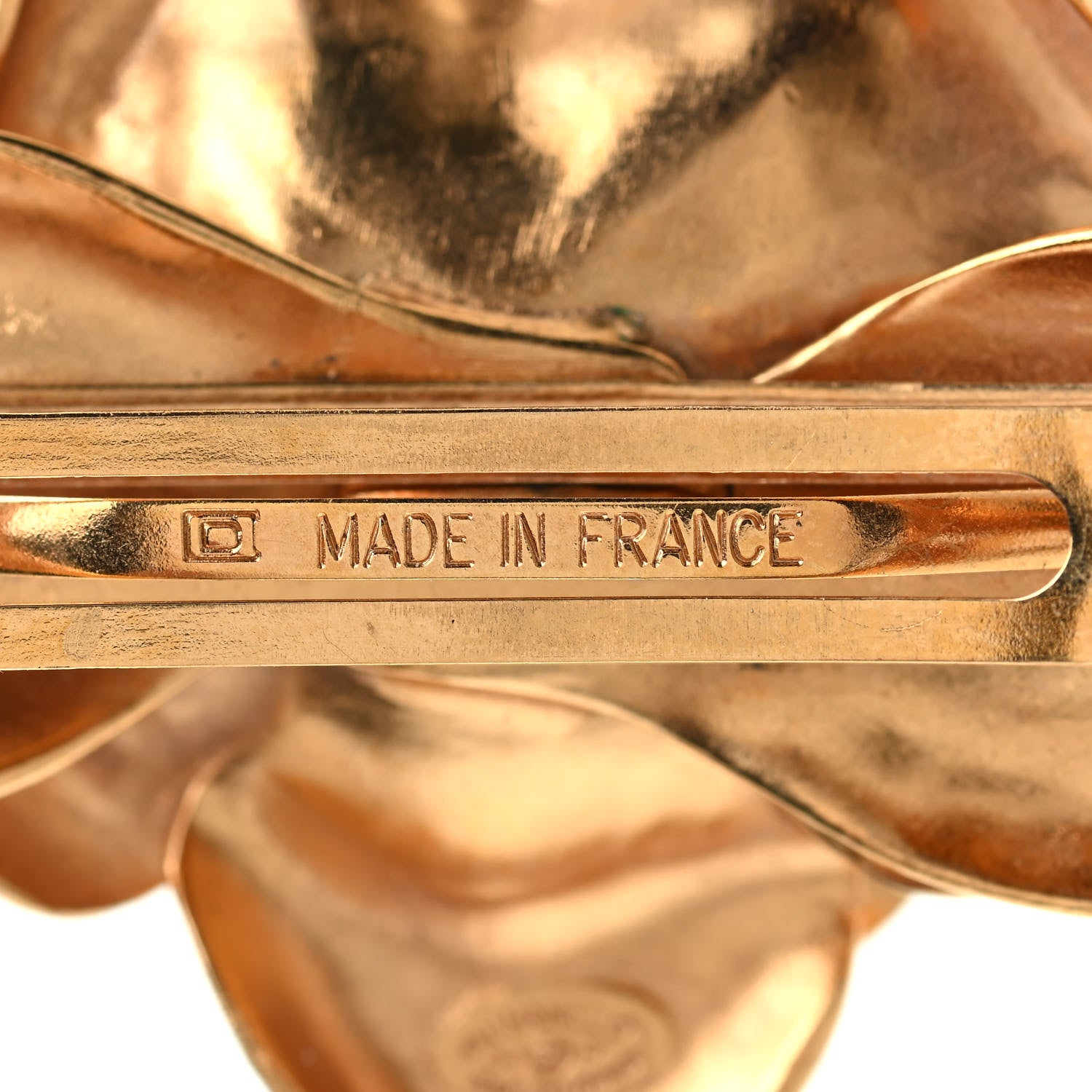 Chanel CC Rose Hair Clip Barette Gold 10 of 10