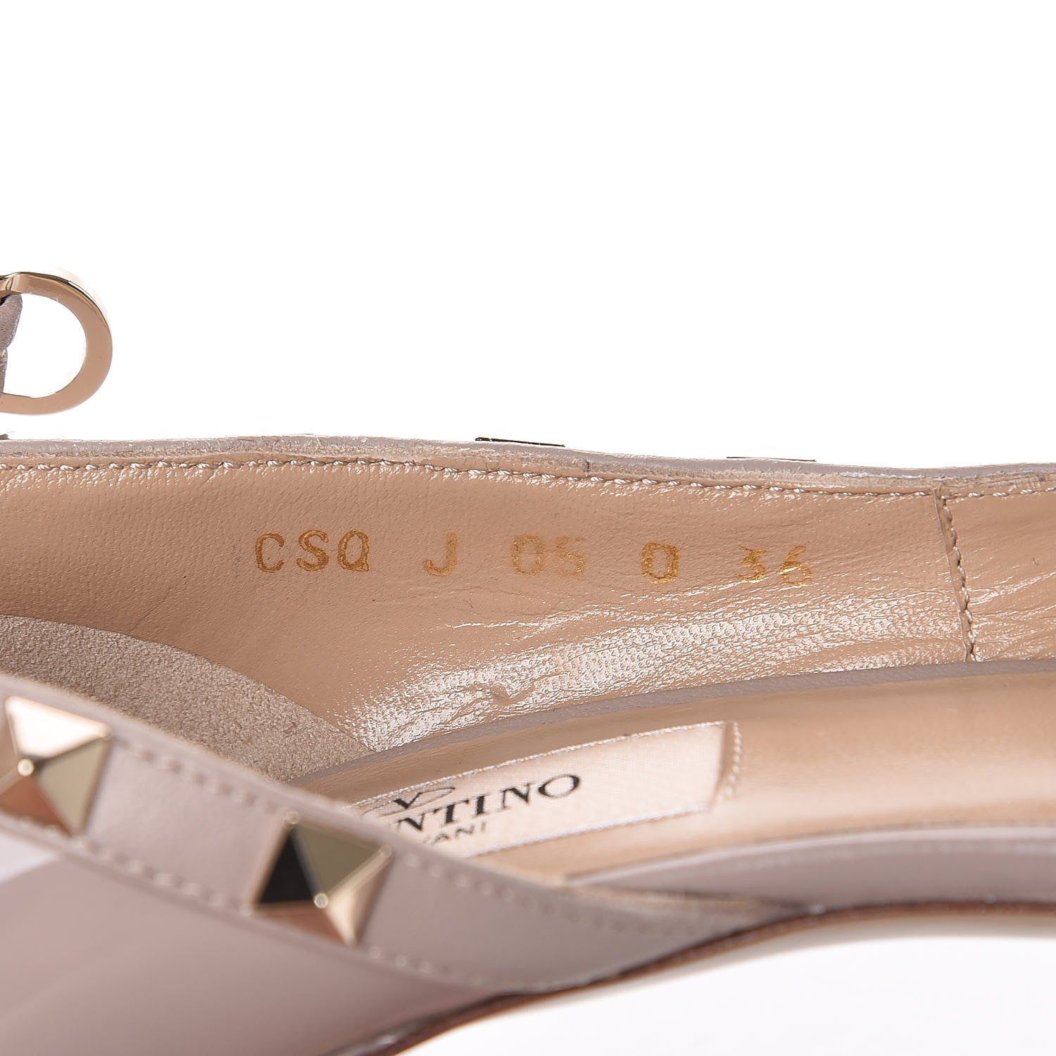 Valentino Garavani Patent Rockstud Ankle Strap d'Orsay Open Toe Pumps 36 Poudre 8 of 8