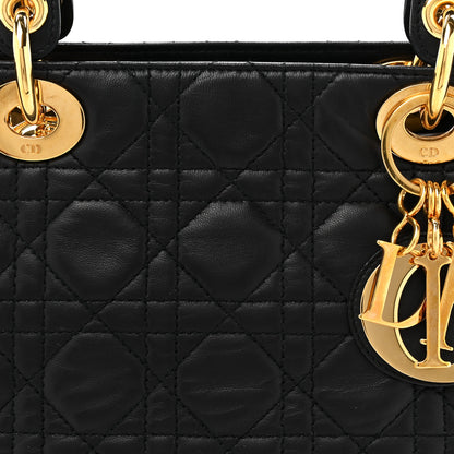 Christian Dior Lambskin Cannage Medium Lady Dior Black 8 of 16