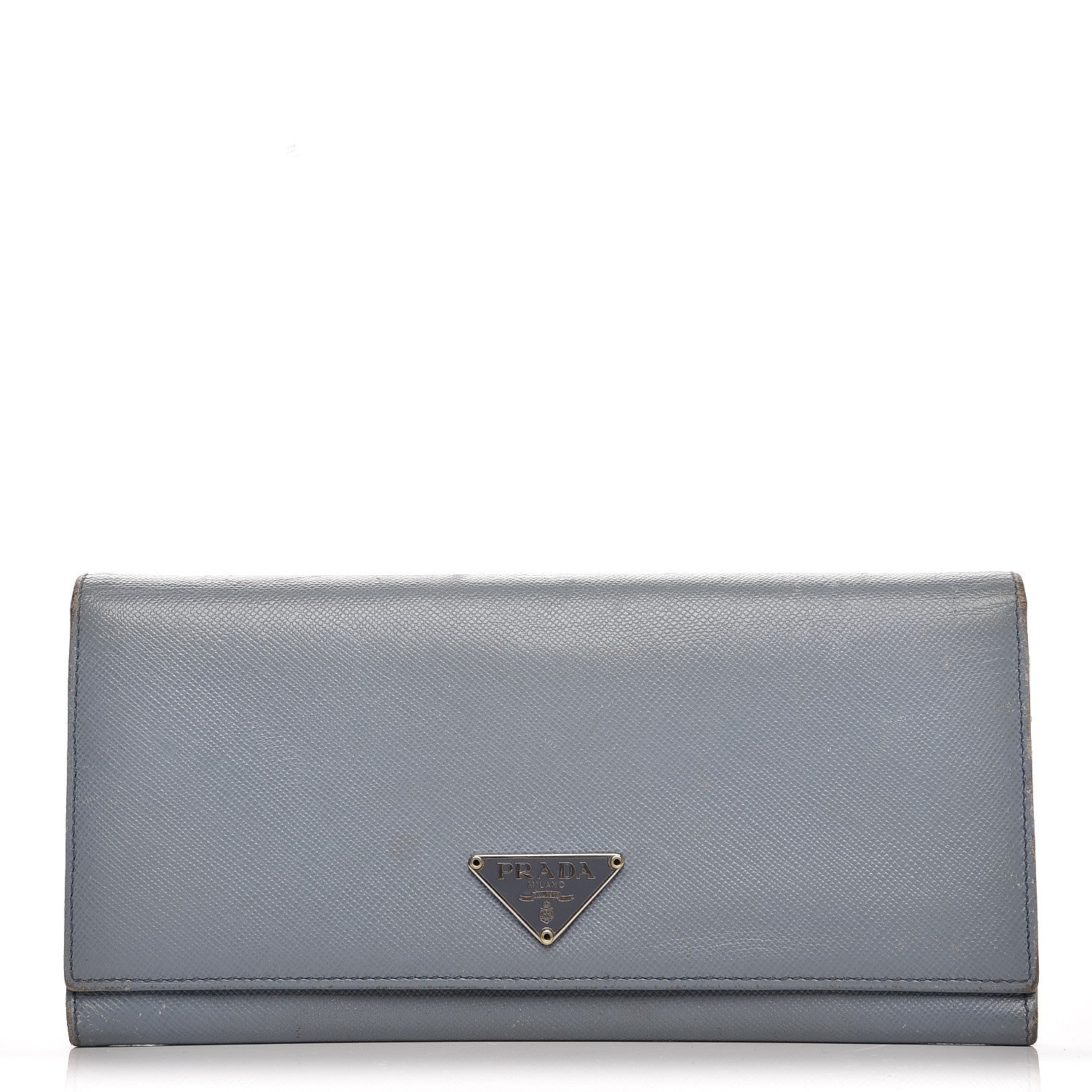 Prada Saffiano Triangle Continental Flap Wallet Pervinca 1 of 12