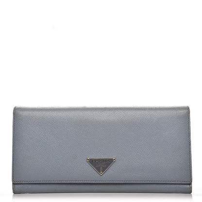Prada Saffiano Triangle Continental Flap Wallet Pervinca 1 of 12