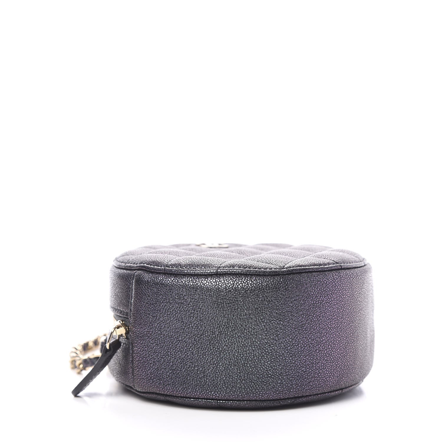 Chanel Iridescent Caviar Quilted Round Clutch With Chain Black 3 of 9