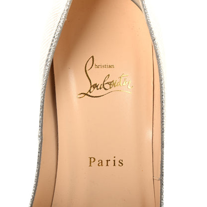 Christian Louboutin Metallic Laminato Dino Lady Peep 150 Pumps 40 Silver 7 of 7
