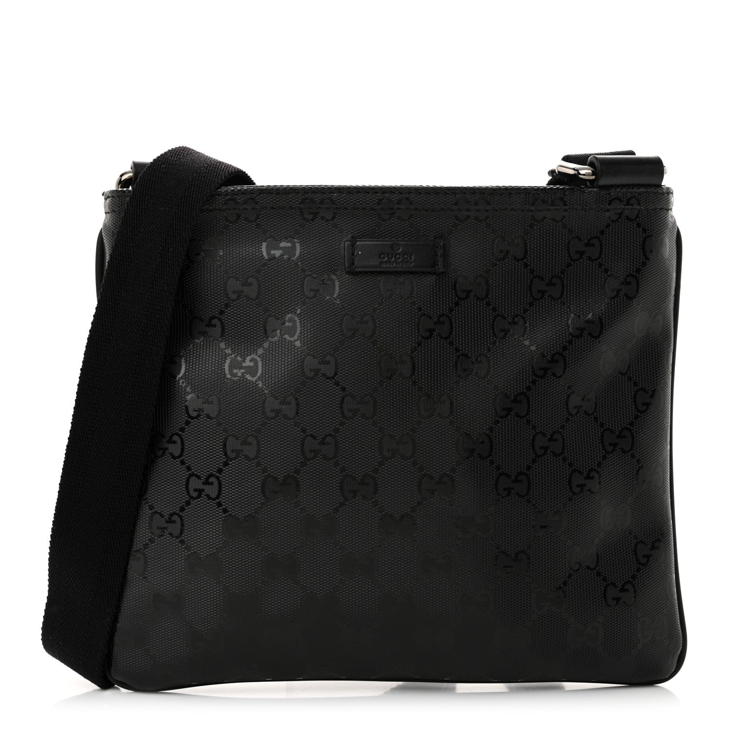 Gucci Imprime Monogram Small Flat Messenger Bag Black 1 of 13