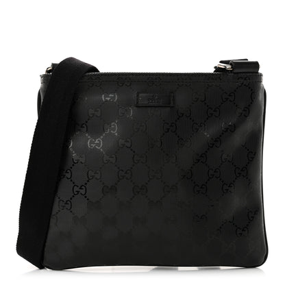 Gucci Imprime Monogram Small Flat Messenger Bag Black 1 of 13