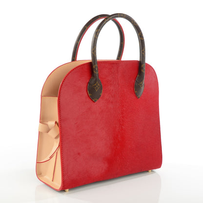Louis Vuitton Monogram Calf Hair Spikes Iconoclasts Christian Louboutin Tote Red 3 of 7