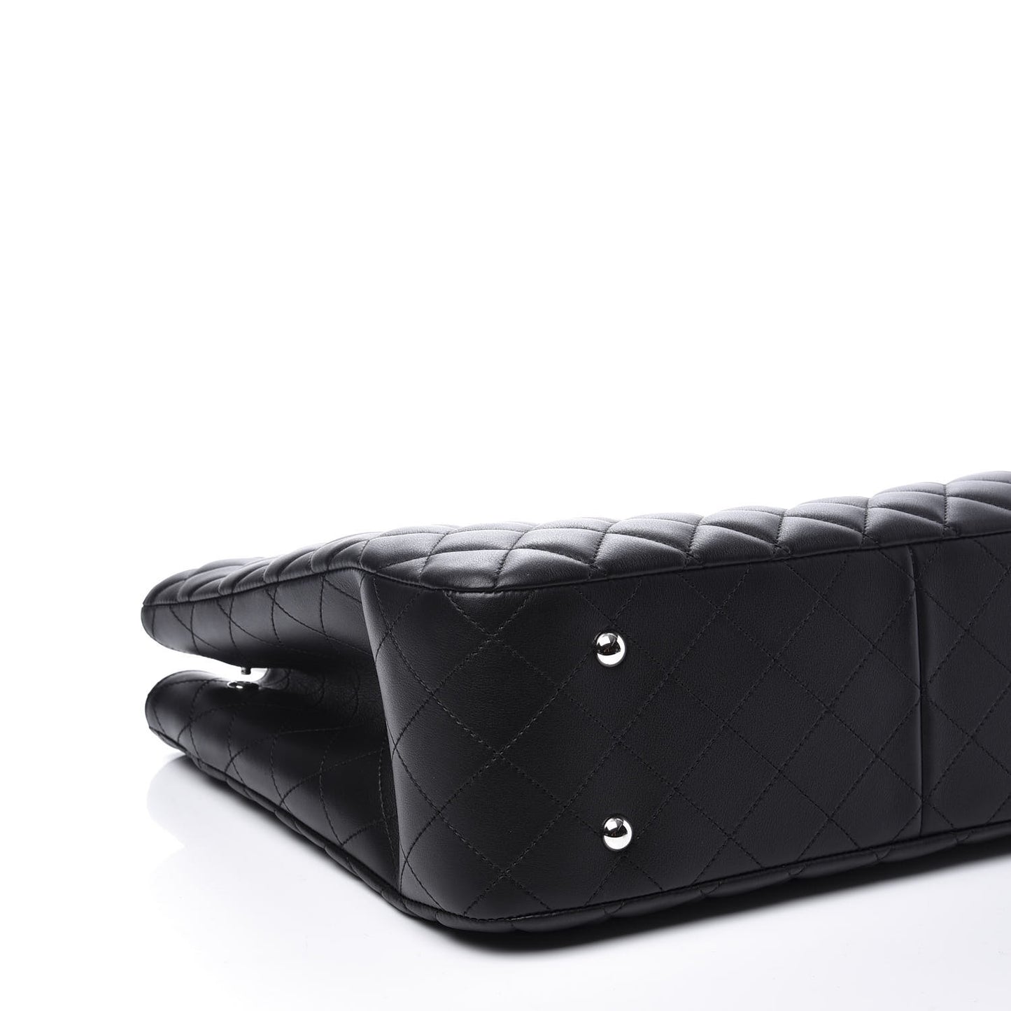 Calfskin Quilted Large CC Shopping Tote Black