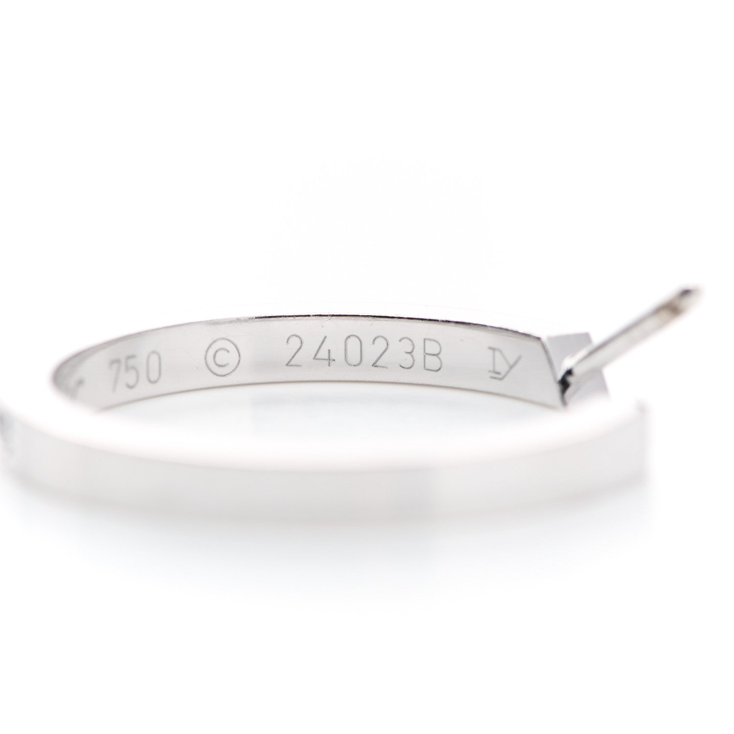 Cartier 18K White Gold Diamond MM Inside Out Hoop Earrings 6 of 7