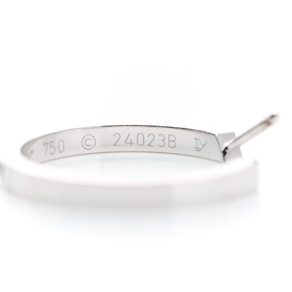 Cartier 18K White Gold Diamond MM Inside Out Hoop Earrings 6 of 7