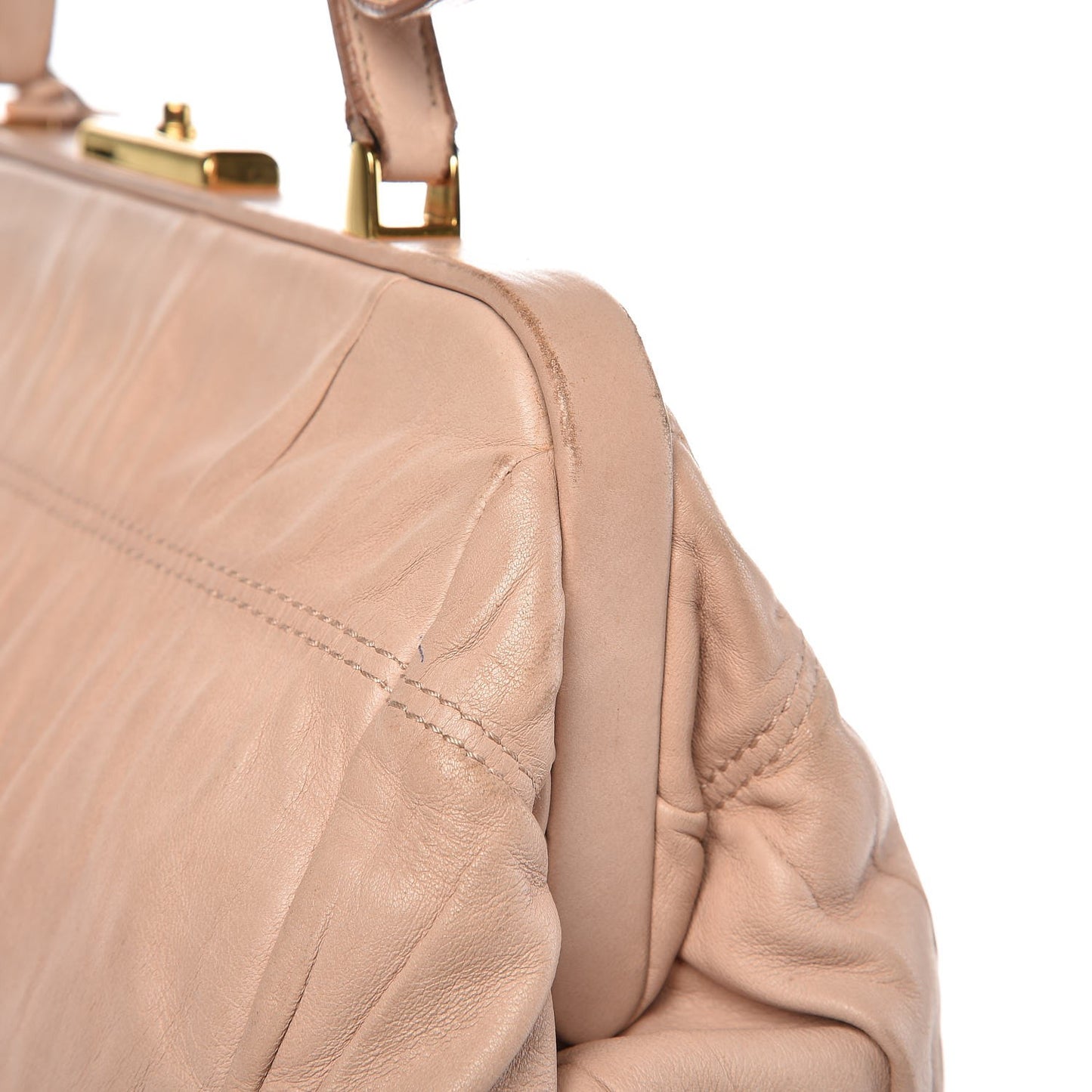 Nappa Dressy Gaufre Framed Tote Cipria