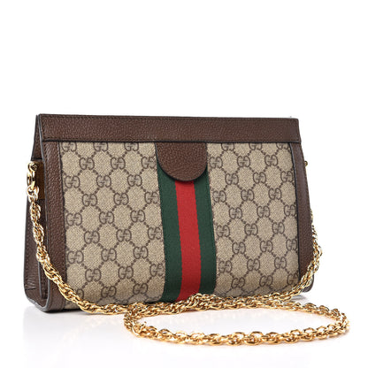 Gucci GG Supreme Monogram Web Small Ophidia Chain Shoulder Bag Brown 3 of 10