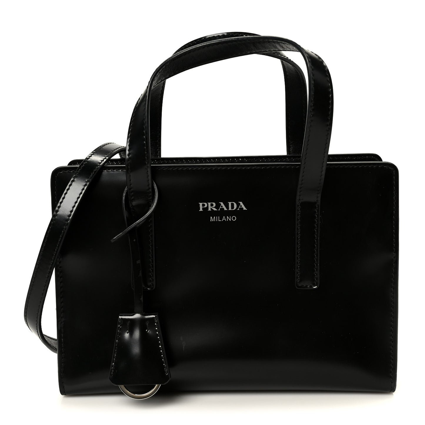 Spazzolato Mini Re-Edition 1995 Double Handle Handbag Black