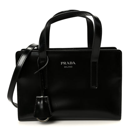 Prada Spazzolato Mini Re-Edition 1995 Double Handle Handbag Black 1 of 9