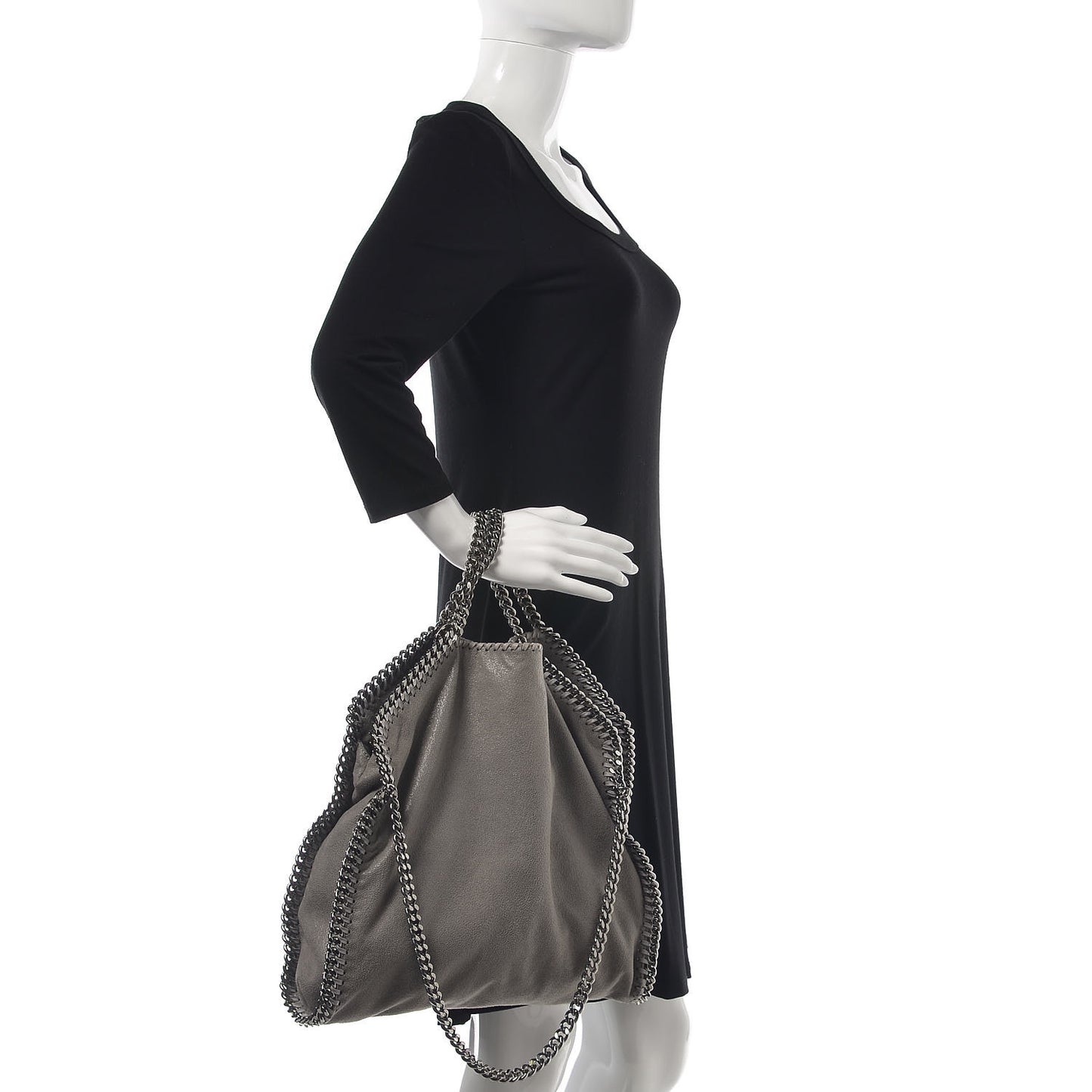 Shaggy Deer Falabella Fold Over Tote Grey